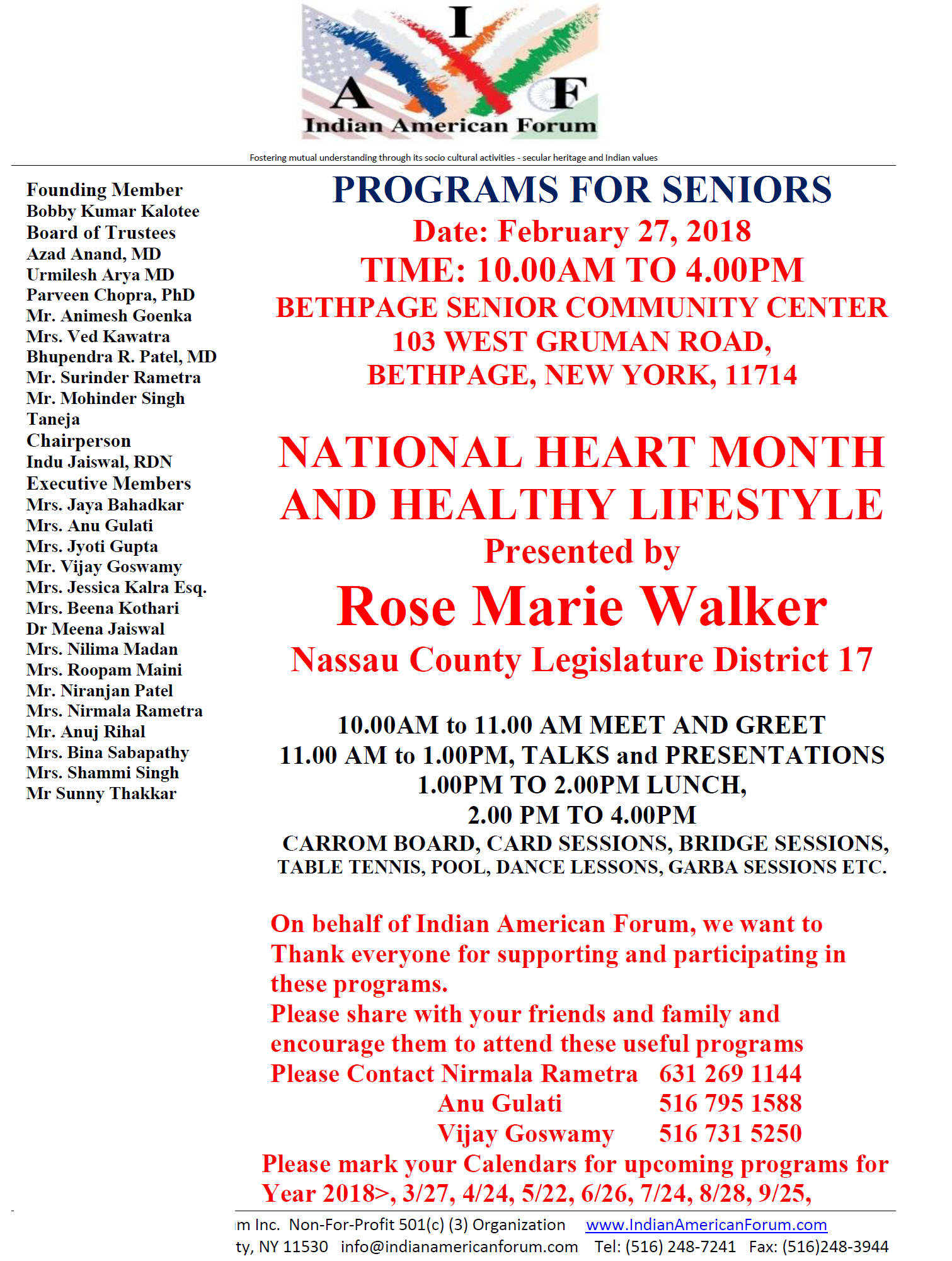 Program For Seniors @ BETHPAGE SENIOR COMMUNITY CENTER  | Bethpage | New York | United States