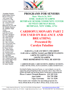 Senior Program - March 26th, 2019 @ Bethpage Senior Community Center | Bethpage | New York | United States