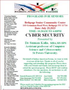 Senior Forum July 25, 2023 @ Bethpage Senior Community Center | Bethpage | New York | United States